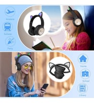 RENKLİ BÜYÜK A KALİTE KULAK ÜSTÜ TAÇ RENKLİ IŞIKLI KEDİ KULAKLI KEDİ KABARTMALI 5.3 VERSİON PED BALŞLIKLI BOYU AYARLANABİLEN ÇOK RAHAT BLUETOOTH KULAKLIK AKZ 02 (PEMBE)