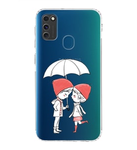 Samsung Galaxy M30s Uyumlu Kamera Korumalı Kapak Aşk Tasarımlı  Şeffaf  Kılıf