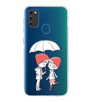 Samsung Galaxy M30s Uyumlu Kamera Korumalı Kapak Aşk Tasarımlı  Şeffaf  Kılıf