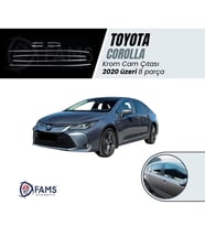 Toyota Corolla Uyumlu 2020 üzeri Krom Cam Çıtası 8 Parça Paslanmaz Çelik