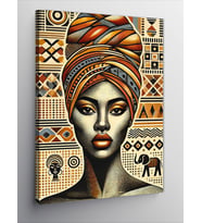 Kanvas Tablo Afrikalı Kadın Ve Desenler