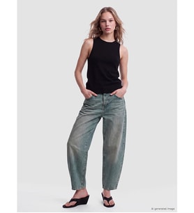 LCW Jeans İndigo Barrel Fit Kadın Jean Pantolon