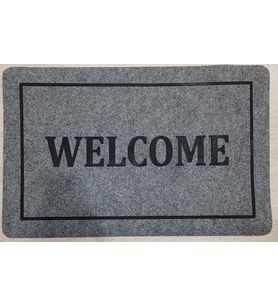 Paspas, Halılı Paspas, Welcome Baskılı Kapı Önü Paspası-45*70 gri