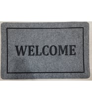 Paspas, Halılı Paspas, Welcome Baskılı Kapı Önü Paspası-45*70 gri
