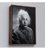 Çerçeveli Albert Einstein Tablo (Beyaz)