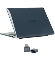 Huawei MateBook 14 Kılıf Uyumlu Kristal Parlak Sert Hard Case İnce Hafif Çizilme Koruma Yeni FLMH 2024-2025 14 inç Siyah