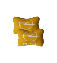 Opel Uyumlu Nakışlı Sarı Polar Ortopedik Seyahat Boyun Yastık