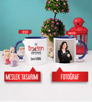 Özel Eğitim Öğretmeni Kupa Bardak Lacivert Fotoğraflı