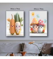 mantar mısır mutfak çecuk odası tablo resim kanvas 2 adet 50x70