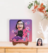 BK Gift Kişiye Özel Kadınlar Günü Karikatürlü Ahşap Standlı Puzzle Çerçeve-2