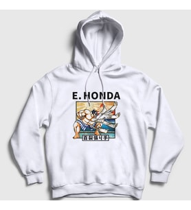 Presmono Unisex Beyaz Honda Oyun Street Fighter Kapüşonlu Sweatshirt 403977tt