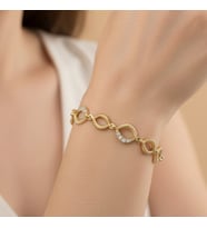 STİL İNCİSİ/XUPING JEWELRY HALLOW ZİRKON TAŞLI BİLEKLİK (Altın)