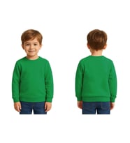 Unisex Düz Baskısız Çocuk Sweatshirt  3 İplik Şardonlu Kumaş (Yeşil)