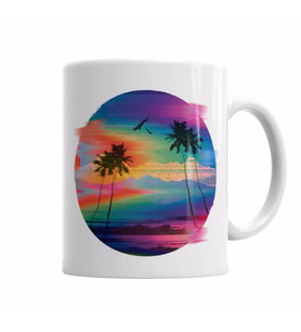 Summer Glitch  Kupa Bardak Porselen