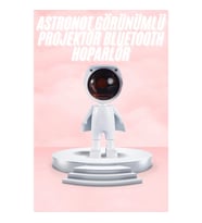Mey İthalat® Gün Batımı Lambası Işık Arka Plan Projektör Sevimli Astronot Enerji Tasarruflu
