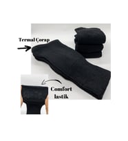 CİHO Socks Premium Termal 6 Çift Erkek Sıkmayan Lastikli Ekstra Kalın Tam Havlu Kışlık Çorap (Siyah)