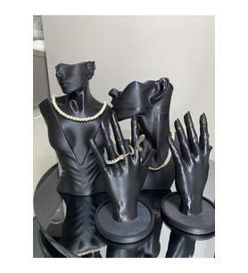 4lü Set Dekoratif Takı Organizer Manken Standı Makyaj Mücevher Kolye Tasarım Sergi Yüzük 21 CM DLC3D