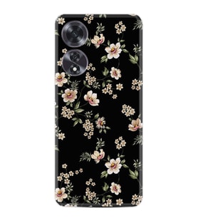 Oppo A60 Kılıf Boutique Baskılı Resimli Siyah Fon Çiçek Pcode -045