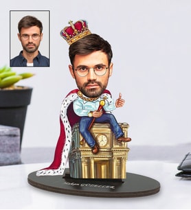 Kişiye Özel Kral Tasarımlı Karikatür Biblo
