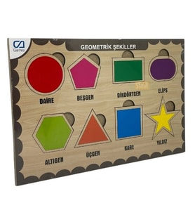 Ca Games Ahşap Puzzle Geometrik Şekiller 19X29