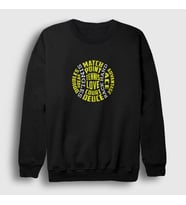 Presmono Unisex Siyah Match Point Spor Tennis Tenis Sweatshirt 336658tt