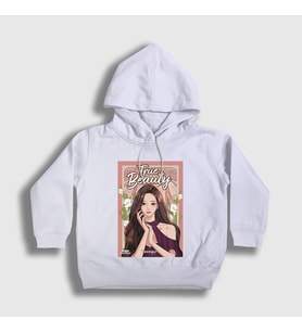 Presmono Unisex Çocuk Beyaz Lim Joo Kyung True Beauty Kapüşonlu Sweatshirt 475802tt