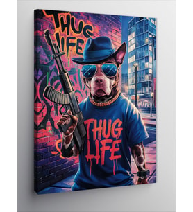 Kanvas Tablo Thug Life Köpek