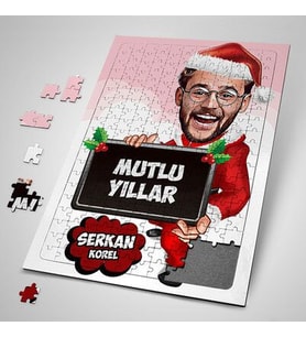 Kişiye Özel Mutlu Bir Yıl Dilerim Karikatürlü Puzzle