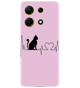 Infınix Note 30 Kılıf Resimli Desenli Baskılı Silikon Pink Cat Heart 1303