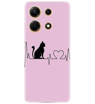 Infınix Note 30 Kılıf Resimli Desenli Baskılı Silikon Pink Cat Heart 1303