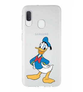Samsung Galaxy A20e   Kapak Donald Duck Tasarımlı Şeffaf Silikon Kılıf