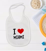 BK Kids I Love Miami Tasarımlı Bebek Mama Önlüğü - Model 1