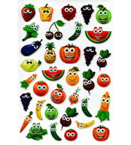Sticker Kabartmalı A4 boyutunda Stiker Defter, planlayıcı etiket, -(Lim060) - Sebze Meyveler