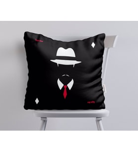 BK Gift Kişiye Özel Godfather Baba Tasarımlı Beyaz Yastık-13