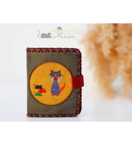 Kedi Fare Figürlü Küçük Cüzdan Etnik Bohem Retro Style -Yesil (Yeşil)