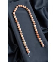 Jasper Doğal Taş Pembe Damarlı Küre Kesim 8mm Dizi