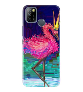 INFINIX Smart 4 5 6 Zero 8 S5 Pro Kılıf Desemli Silikon Queen Flamingo 1748