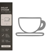 Fincan Mat Gri Dekoratif Folyo Sticker 14x14 cm