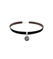 Kahverengi Kadife Kadın Unicoro Choker Kolye