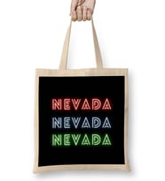 Nevada state flag gift - vintage Retro Rainbow Style Bez Çanta Uzun Saplı