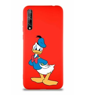 Huawei Y8P Soft Premier Kapak Donald Duck-D Tasarımlı Silikon Kılıf - Kırmızı (Şeffaf)