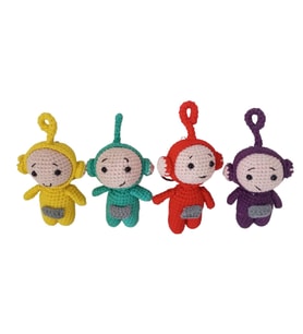 Maskot Teletabiler Takımı Amigurumi Organik Anahtarlık Oyuncak