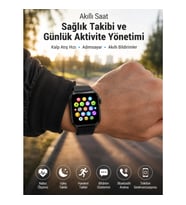 Mey İthalat® Telefon Görüşmesi Destekli, Nabız Ölçümü ve Uyku Analizi Özelliklerine Sahip Akıllı Saa