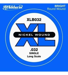 D'Addario XLB032 XL Nickel Wound Bas Gitar Tek Teli - 0.032 İnç (Aksesuar)  Nikel Sargılı Çelik Çekirdek, Parlak Ton Karakteri, Berrak Entonasyon ve Uzun Ömürlü Manyetik Performans