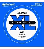 D'Addario XLB032 XL Nickel Wound Bas Gitar Tek Teli - 0.032 İnç (Aksesuar)  Nikel Sargılı Çelik Çekirdek, Parlak Ton Karakteri, Berrak Entonasyon ve Uzun Ömürlü Manyetik Performans