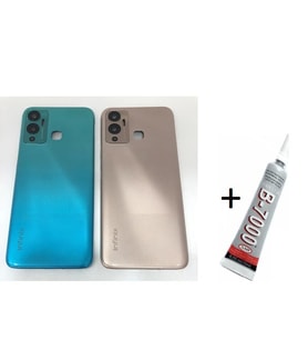 İNFİNİX HOT 12 PLUS Arka Batarya Pil Kapağı BEYAZ (B7000 15 ML Yapıştırıcı)