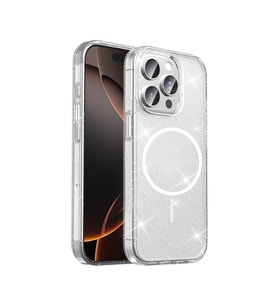 Apple iPhone 15 Pro Max Kılıf M-safe Şarj Özellikli Şeffaf Sağlam Simli Maris Ka