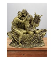 Paris&Helen 17 Cm Mitolojik Kahraman Heykel Dekor Hediyelik Eşya (Altın)