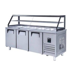 Iceinox Servis Buzdolabı 515 Lt 3 Kapılı Camlı (Gri)
