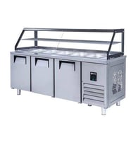 Iceinox Servis Buzdolabı 515 Lt 3 Kapılı Camlı (Gri)